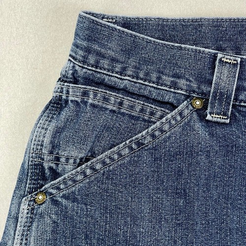 VTG Lee Dungarees Jeans Mens 30x31 Blue Faded Denim Carpenter Relaxed-Fit Y2K - Picture 4 of 15