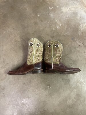 Justin Boots Western Bent Rail Men's Size 9.5 D Brown Style BR307 Pre-owned 