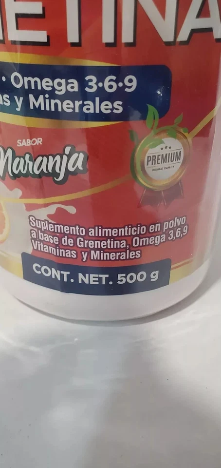 GRENETINA 100% NATURAL HIDROLIZADA (Naranja/Naranja) Naturamex 500g IM Foto 3 de 4