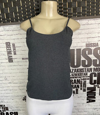 Jockey L Charcoal Heather Scoop Neck Non Adjustable Straps Layering Camisole Top