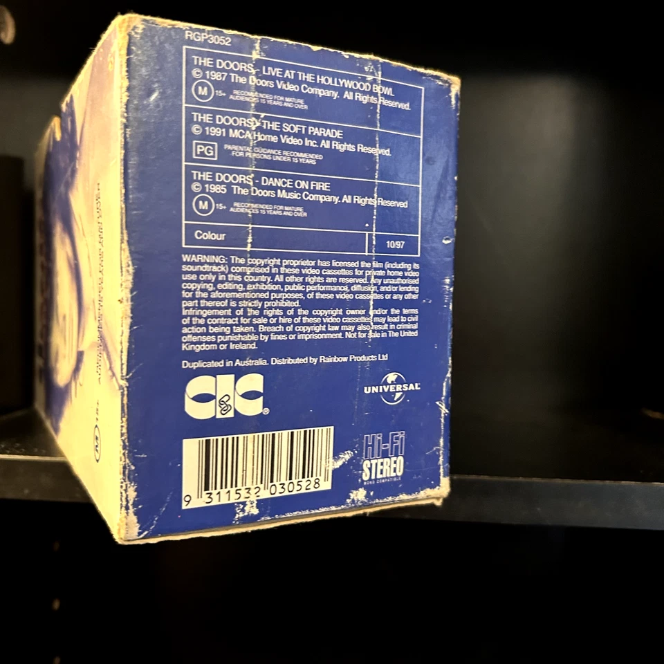 The Doors Collection VHS 1997 Rare Cardboard Box Set 3 Tapes GC No SSS - Image 3 of 4