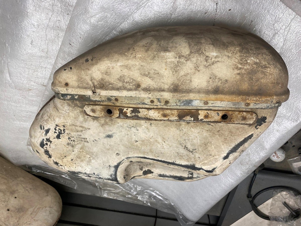 小物 Roy OEM Harley Knucklehead Panhead Vtg Royalite Bubble Bags Saddlebags