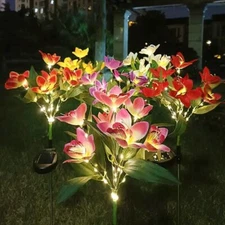 Solar Garden Lights LED Flower Stake Lamp Outdoor Yard Waterproof Patio Decor