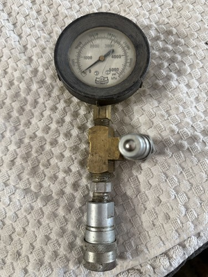 #ad CPW Hydro Pak 0–5000 PSI Hydraulic Pressure Gauge w Brass Tee amp; Quick Couplers $45.00