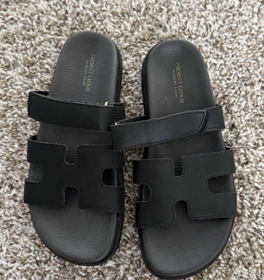 Project Cloud black genuine leather memory foam s… - image 2