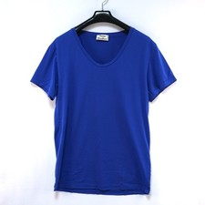 Acne Studios U-Neck Cotton T-Shirt Blue Size ...