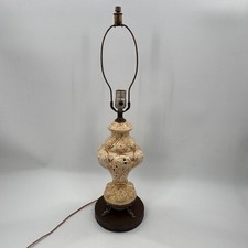 Vintage Capodimonte Style Pierced Porcelain Urn Table Lamp with Cherubs & Floral Relief — listing 2