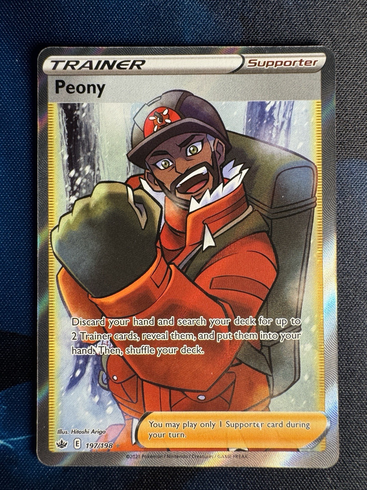 Pokémon TCG Peony Full Art Ultra Rare Card Chilling Reign 197/198 Fresh Pull NM