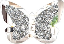 Butterfly Shaped Mirror for Home D cor, Crystal Crushed Diond Sier
