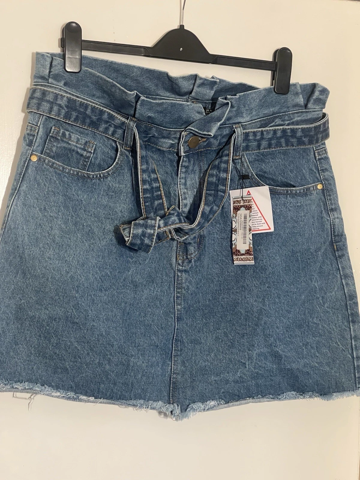 Boohoo Plus Denim Mid-blue High Waist Denim Mini Cotton skirt-Women’s U.K-18”