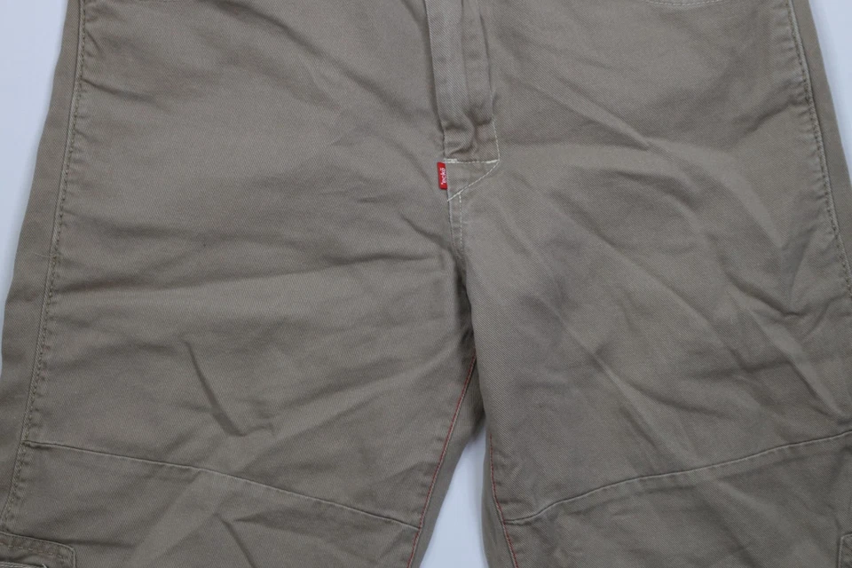 Pantalones Cortos Vintage Años 90 Y2K Ecko Para Hombres 34 Desteñidos Sueltos Hip Hop Estilo Militar Beige Foto 3 de 4
