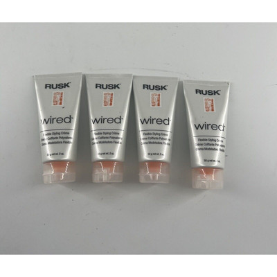 Lot of 4 Rusk Wired Flexible Styling Creme 2oz Travel Haircare Salon Texture New