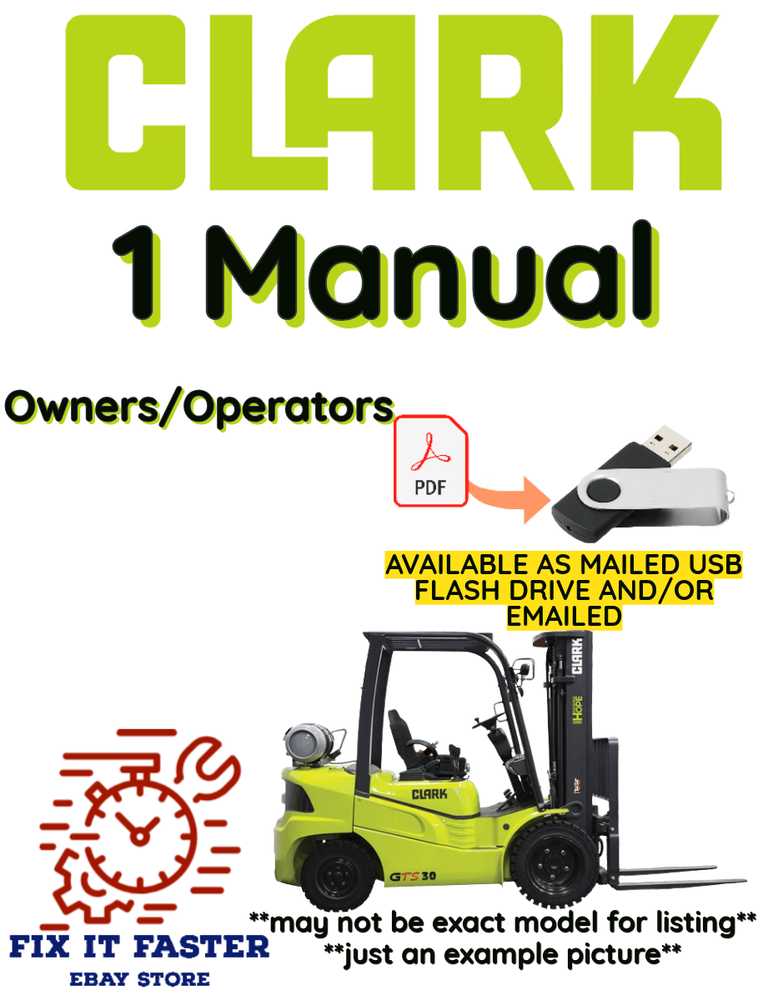 CLARK HWD 40SE HWD40SE PALLET JACK WALKIE FORKLIFT OPERATOR OWNER MANUAL PDF USB