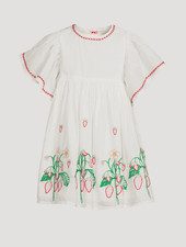 NWT Stella McCartney Kids Cotton short sleeve dress with strawberry embroidery