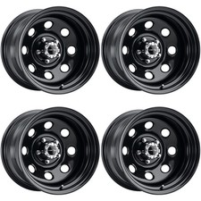 Set Of 4 Vision 85 Soft 8 15x8 5x4.5 -19mm Gloss Black Wheels Rims 15 Inch