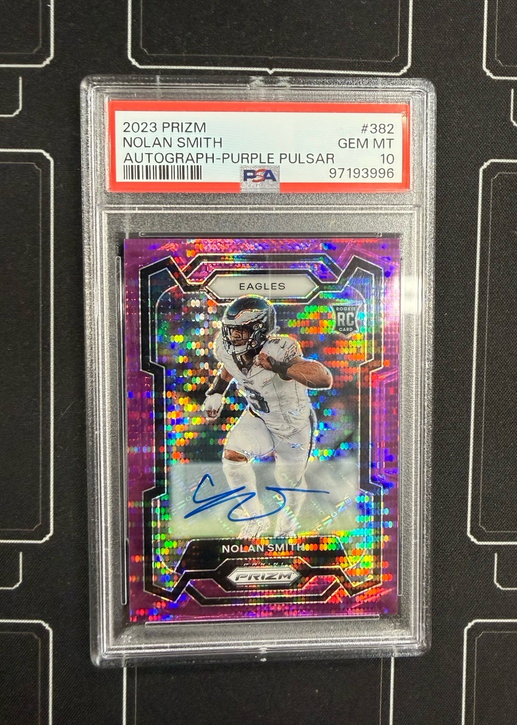 2023 Panini Prizm Nolan Smith Purple Pulsar Autograph Rookie Auto PSA 10 GEM