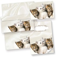 Tatmotive Briefpapier-Set Katzen 25 Sets Motivpapier Din A4
