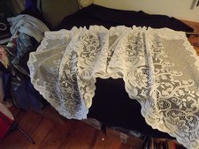 1PZ TENDA SWAG pizzo bianco filetto uncinetto 56" LARGHEZZA 35,5" LATI