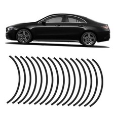 16PCS Reflective Car Wheel Decorative Stripe Stickers, Anti Scratch Black