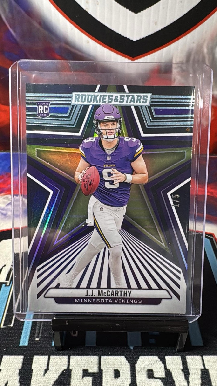 2024 Rookies & Stars JJ McCarthy Black And Blue /5 Rookie