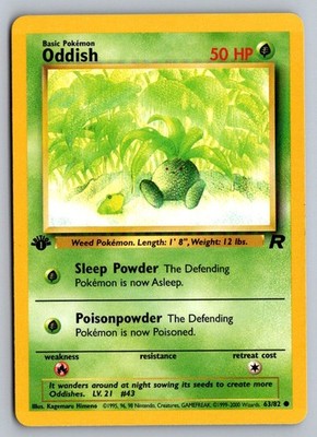 Pokemon Oddish Common 1st edition Team Rocket 63/82 LP