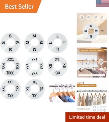 8-Pack Round Closet Dividers for Easy Size Organization   Durable PVC Tags