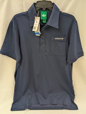Adidas Men's Golf Polo Shirt Navy Blue Pocket JH3851 Sz M Short Sleeve - New