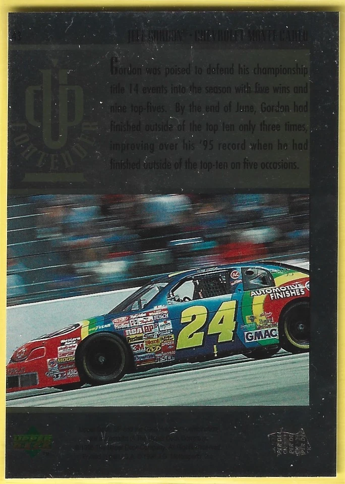 1996 SP #43 Jeff Gordon Free Shipping - Image 2 of 2