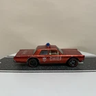 1970 Hot Wheels Redline Fire Dept. Chief Cruiser Car Sedan Red Vintage As-Shown