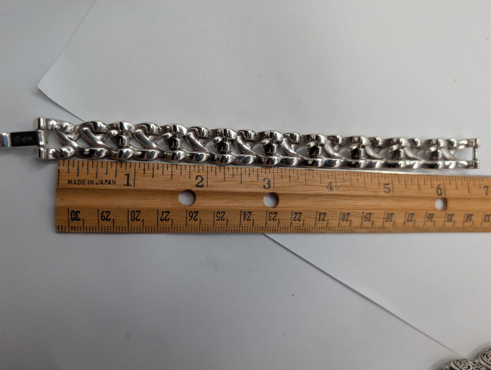 Brighton Silver Tone Interlocking Curb Chain Brac… - image 11