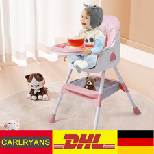 Baby Hochstuhl 2-in-1 Hochstuhl für Babys und Kleinkinder mit Fußstütze Rosa