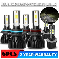 9005 9006 880 LED Headlight Foglight Bulbs Pack of 6 For 2000-2006 GMC Yukon