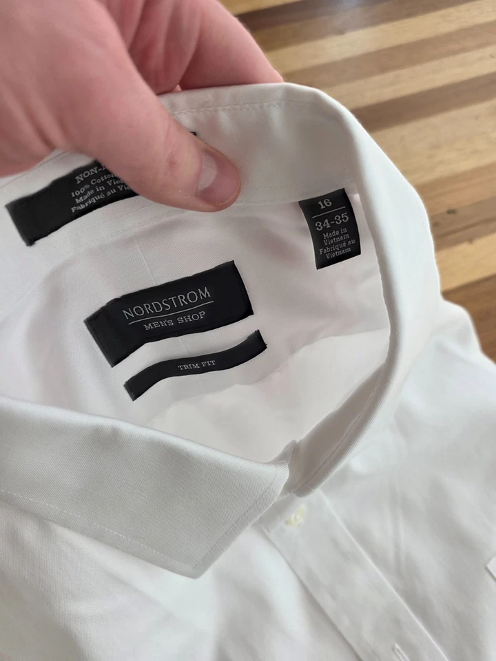 Lote de 2 camisas de vestir Nordstrom Smart Care, 16-34/35, ajuste ajustado Foto 3 de 3