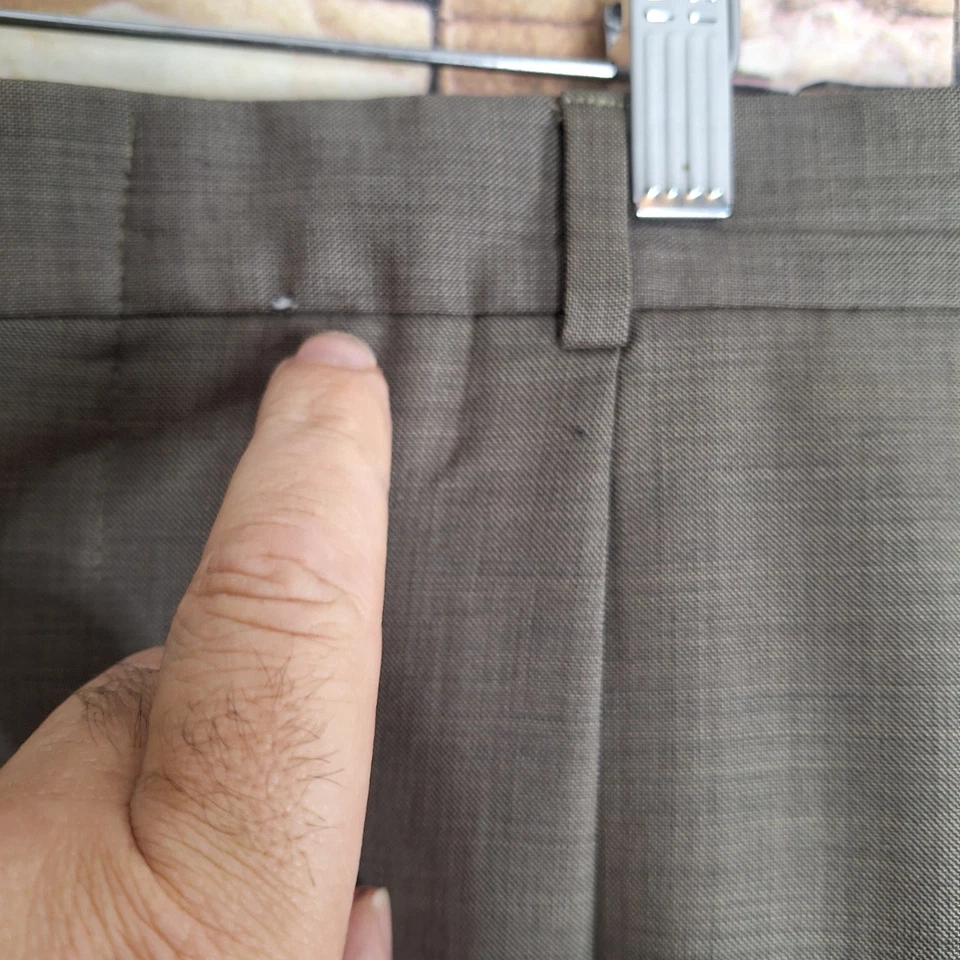 Stafford 2 Piece Suit Mens 42L 36X32 Brown 3 Button VL Wool - Image 4 of 4