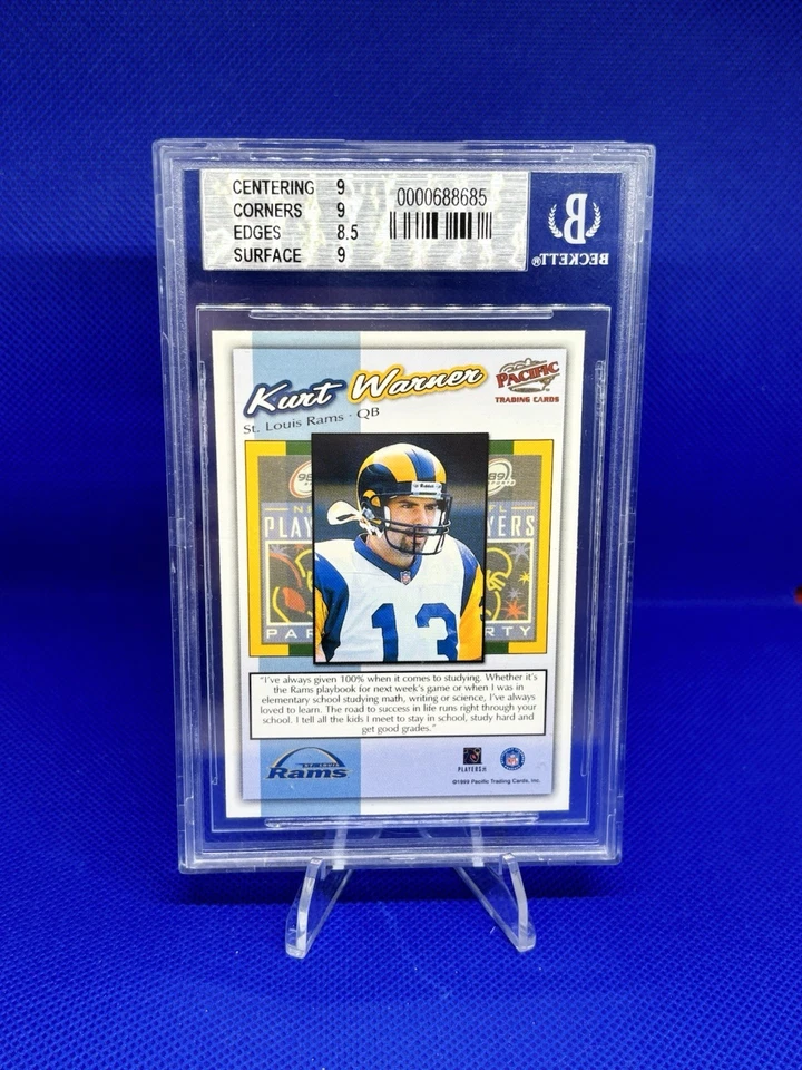 Pacific Paramount NFLPA 1999 2000 fiesta de jugadores del Super Bowl Kurt Warner BGS 9 Foto 2 de 2