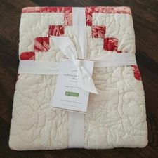 1 Pottery Barn Andover Patchwork Quilted Euro 26X26 Pillow Sham Cover  New