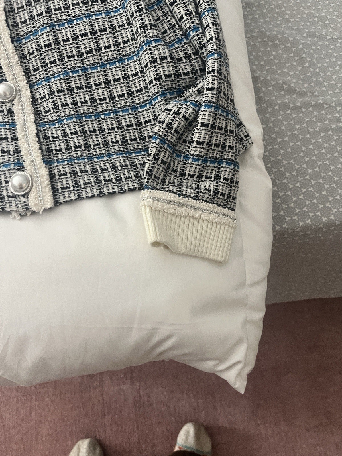 Talbots Tweed Button Down Sweater With Collar siz… - image 7