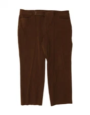 CHAPS Womens High Waist Straight Suit Trousers US 24 4XL W48 L31 Brown BX11