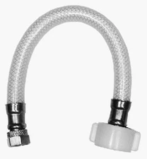 Toilet Connector,Reinforced Poly Vinyl,3/8 Compressionx7/8 Ballcockx9 In. - 7238