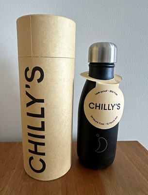 Chilly's Monochrome Edition Black Trinkflasche 260ml Edelstahl