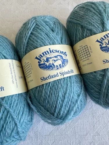 Jamieson's Shetland Spindrift Aqua Blue Wool Yarn 3 Balls NEW - product listing photo
