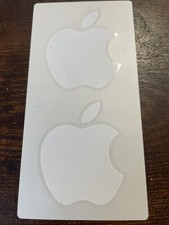 Genuine OEM Apple White Logo Sticker Decal 1 Pack 2 Stickers Mac
