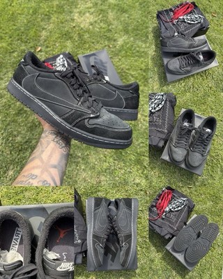 Jordan Air Jordan 1 Low OG SP Travis Scott Black Phantom Suede Sneakers Low Top