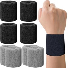 8 Pack Wrist Sweatbands Tennis Wrist Bands Absorbent Sweat Band for Men and ,...