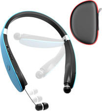 Bluetooth Neckband Headphones, Foldable Wireless Lightweight Neck Headset with R