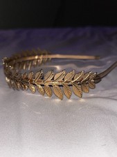 NEW Gold Metal Leaf Laurel Greek Headband Tia...