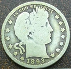 US 1893-O Barber Quarter  **