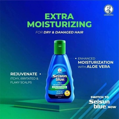 Selsun Blue Pro 200ml Anti-Dandruff Shampoo   Intensive Moisturizing Formula