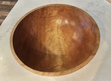 Vintage 12  Wooden Bowl Hand Turned Salad Bowl Dough Primitive Rustic