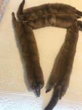 Vintage 100 Real Fox Fur Scarf/ Jacket Coat collar Brown